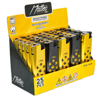 box - 25 x zapalniczka piezo-elektryczna matteo weed metalowa