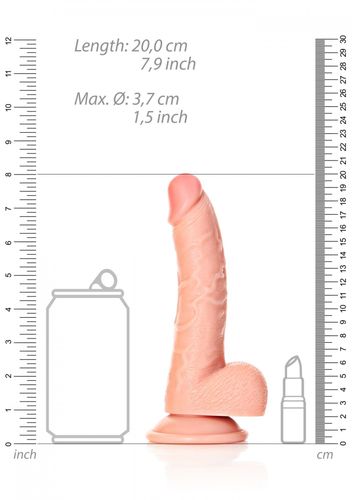 curved realistic dildo  balls  suction cup   7/ 18 cm na Arena.pl