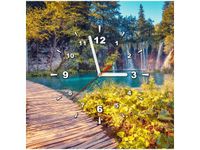 40X40CM ZEGAR JEZIORO PLITVICE JESIENIĄ OBRAZ