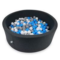 Suchy basen 110x40cm grafitowy z piłeczkami 500szt (błękitne, białe, szare)