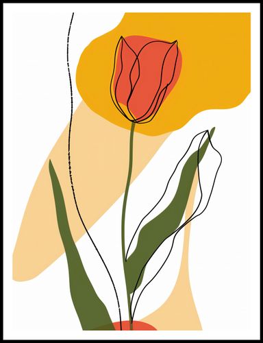Plakat 75x100cm Przerysowany Tulipan na Arena.pl