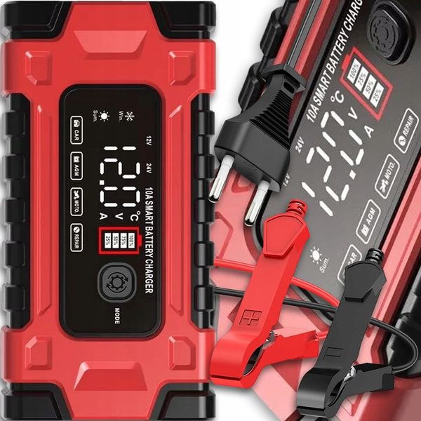 AUTOMATYCZNY INTELIGENTNY PROSTOWNIK ŁADOWARKA DO AKUMULATORA 12V 24V 10A zdjęcie 1