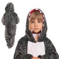 Piżama Dla Dzieci Dziecięca Kigurumi Onesie Kostium Szary Rekin 135-145 cm