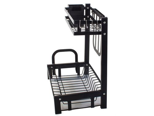 PÓŁKA OCIEKACZ DWIE PÓŁKI CZARNY METAL 40CM ORGANIZER na Arena.pl