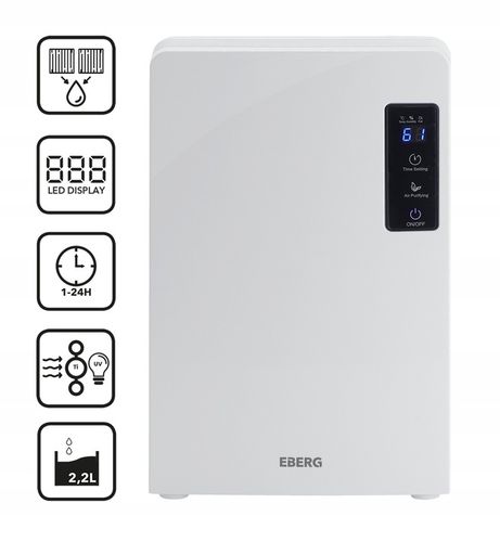 DUŻY OSUSZACZ POWIETRZA POCHŁANIACZ WILGOCI OCZYSZCZACZ UV EBERG 2200ml 65W na Arena.pl
