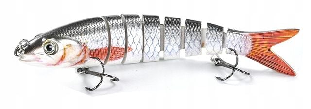 Wobler SZCZUPAK SANDACZ Łamany F145 SREBRNO-CZERWO zdjęcie 1