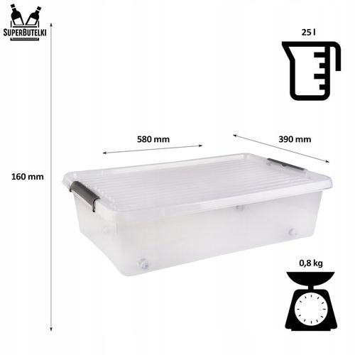 POJEMNIK PLASTIKOWY 25 L ORGANIZER Z POKRYWKĄ NA KÓŁKACH DO na Arena.pl