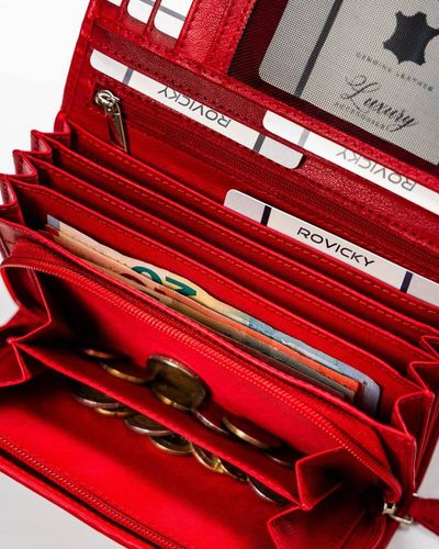 duży portfel damski ze skóry naturalnej - rovicky na Arena.pl