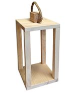 Lampion drewniany latarnia 38cm uchwyt baza pod stroik dekoracja