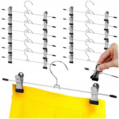 12x Wieszaki METALOWE wiszące z klipsami odzieżowe szafy spodnie na Arena.pl
