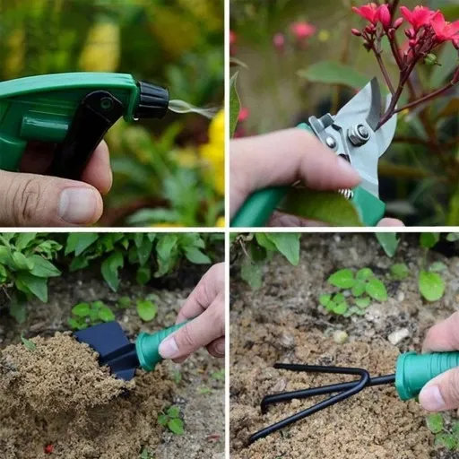 ZESTAW NARZĘDZI OGRODNICZYCH 10w1 ŁOPATKA GRABKI MOTYCZKA PAZURKI SEKATOR zdjęcie 10