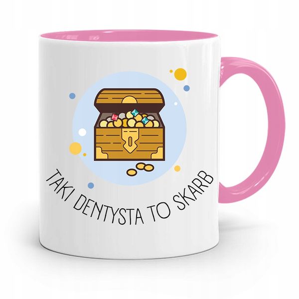 Kubek Różowy Prezent Dentysty Dentysta To Skarb Z Nadrukiem Ze Zdjęciem zdjęcie 1