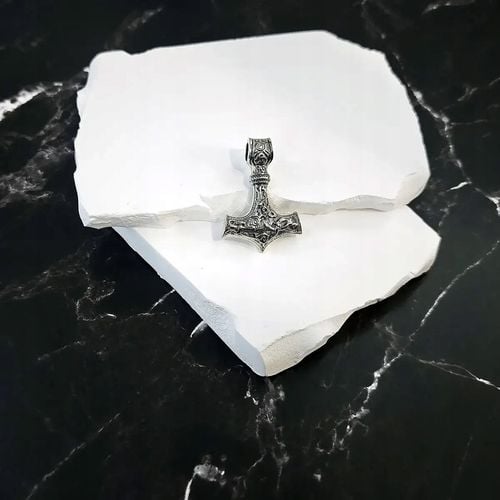 Młot Thora Wisior srebrny oksydowany zawieszka młot thora duża 27g ciężka na Arena.pl