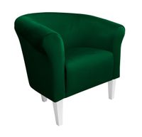 Fotel Milo nogi 20cm białe zieleń butelkowa MG25