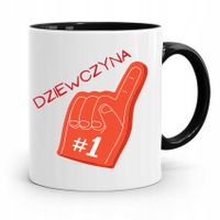 Kubek Czarny Dla Dziewczyny Żony Dziewczyna #1 Z Nadrukiem Ze Zdjęciem