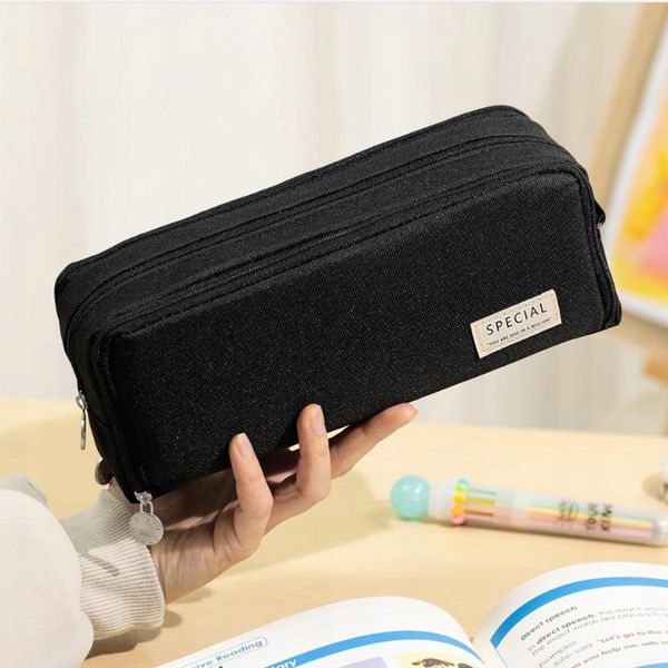 PLECAK SZKOLNY DLA DZIEWCZYNKI DUŻY A4 MODNY TORNISTER MŁODZIEŻOWY CZARNY zdjęcie 2