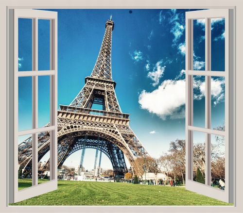 FOTOTAPETA 3D OKNO widok most kładka las drzewa na Arena.pl