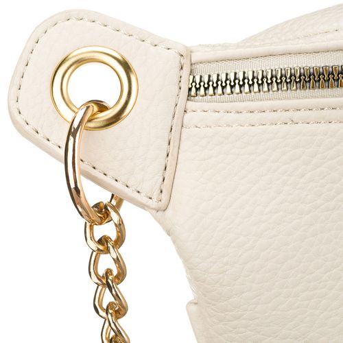 beżowa saszetka damska ze skóry ekologicznej zamykana suwakiem - peterson na Arena.pl