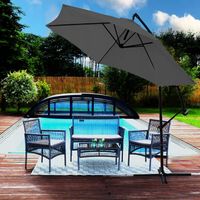 DUŻY PARASOL OGRODOWY 300 CM SKŁADANY REGULOWANY SOLIDNY Z WYSIĘGNIKIEM