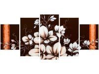70CM 150CM OBRAZ 5 ELEM MAGNOLIA III WAZA ŚCIENNY