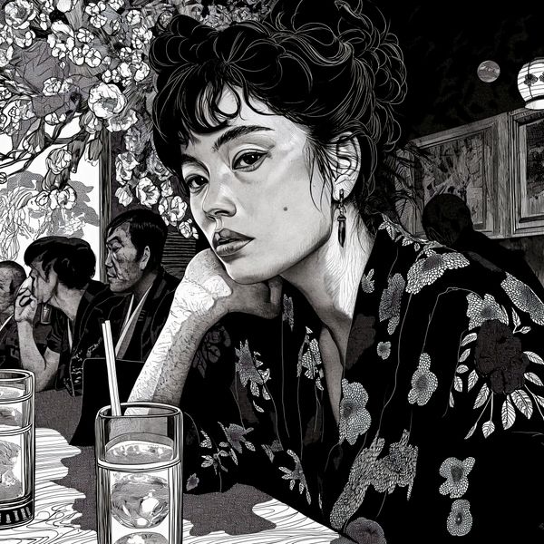 Plakat 40x40cm Czarne Kimono zdjęcie 1
