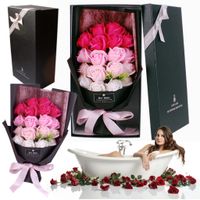 Flower Box bukiet róż mydlanych kwiaty w dużym eleganckim pudełku prezent