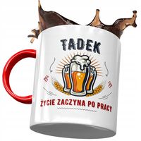 Kubek Czerwony Dla Tadka Tadeusza Kolegi Męża Syna Z Nadrukiem Ze Zdjęciem