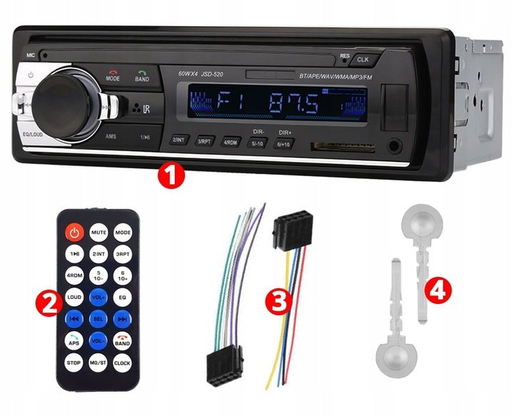 RADIO SAMOCHODOWE 1DIN ZASILANIE 24V BT USB SD AUX zdjęcie 9