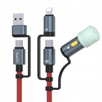 Wielofunkcyjny kabel ładujący SooPii 5 w 1 z latarką na kemping 2m 100W