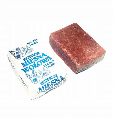 MIĘSO MROŻONE WOŁOWE DLA PSA BEZ KOŚCI BARF 100% KOSTKI KARMA WOŁOWA 10KG na Arena.pl
