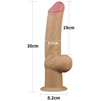 dildo realistyczne dwuwarstwowe silikonowe z uchwytem lovetoy 30 cm