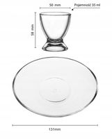 ZESTAW 6x PODSTAWKI KIELISZKI POD JAJKO + SPODKI