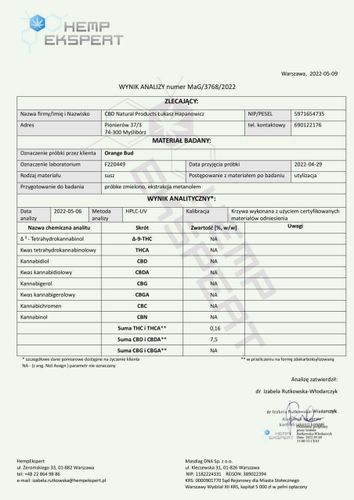 Susz konopny CBD | ORANGE BUD | 5 g na Arena.pl
