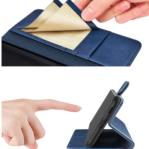 Etui Skórzane z Klapką Portfel do Samsung Galaxy S21 Granatowe Magnetyczne na Arena.pl