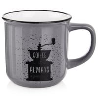 Kubek Ceramiczny do Picia Kawy Herbaty Ziół Napojów Szary 370 ml