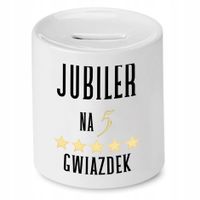 Dla Jubilera Prezent Skarbonka Na Pięć Gwiazdek Z Nadrukiem Ze Zdjęciem