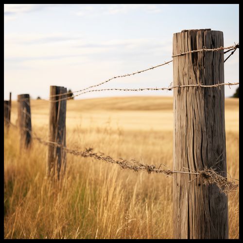 Plakat 90x90cm Płot na Polu na Arena.pl