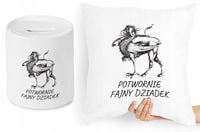 Dla Dziadka Zestaw Poduszka + Skarbonka Prezent Z Nadrukiem Ze Zdjęciem