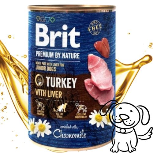 mokra karma dla psa indyk wątróbka brit premium by nature 400g turkey&liver na Arena.pl