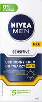 NIVEA MEN Sensitive Krem do twarzy męski ochronny z filtrem SPF15 75ml