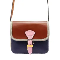 damska torebka skórzana gregorio brąz + granat