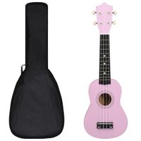 Ukulele sopranowe z pokrowcem, dla dzieci, różowe, 21"