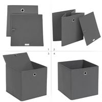 Pudełka organizery szare 6 sztuk 30x30x30 cm do szafy i szuflady