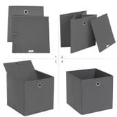 Pudełka organizery szare 6 sztuk 30x30x30 cm do szafy i szuflady