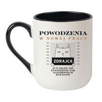 KUBEK "POWODZENIA W NOWEJ PRACY" Wzór - Elegant Coffee Czarny 330 ml