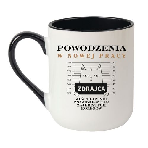 KUBEK "POWODZENIA W NOWEJ PRACY" Wzór - Elegant Coffee Czarny 330 ml na Arena.pl