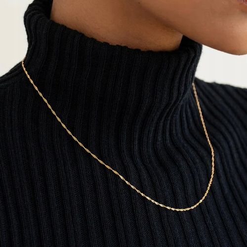 Złoty Singapur Łańcuszek Damski Długość 45cm Mocny ze Srebra 925 1,8mm na Arena.pl