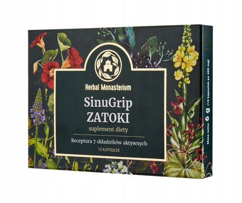 sinugrip zatoki andrographis + werbena herbal pharmaceuticals 15 kapsułek na Arena.pl