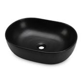 Umywalka Owalna Nablatowa Ceramiczna 49 cm Stawiana Czarna Matowa ELIPSE