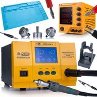 ZESTAW SERWISOWY ROSFIX LCD HOT AIR 1300W + ZASILACZ 32V 5A + MATA 45X30CM